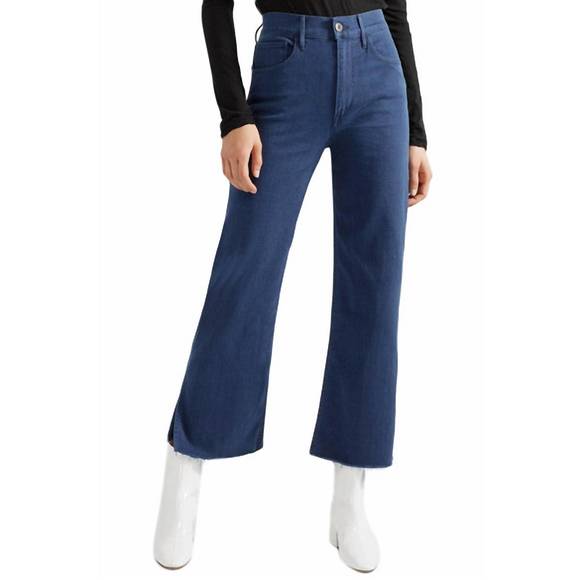 NEW 3X1 women w4 shelter wide leg crop arrow denim jeans in blue - Picture 1 of 5